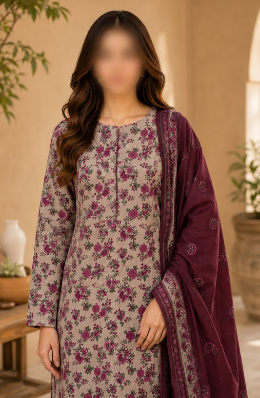 Bin Saeed Printed Lawn Unstitched 3 Piece Suit - D-14 - BS26DCS - Pink - Summer Collection