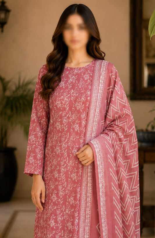 Bin Saeed Printed Lawn Unstitched 3 Piece Suit - D-11 - BS26DCS - Pink - Summer Collection