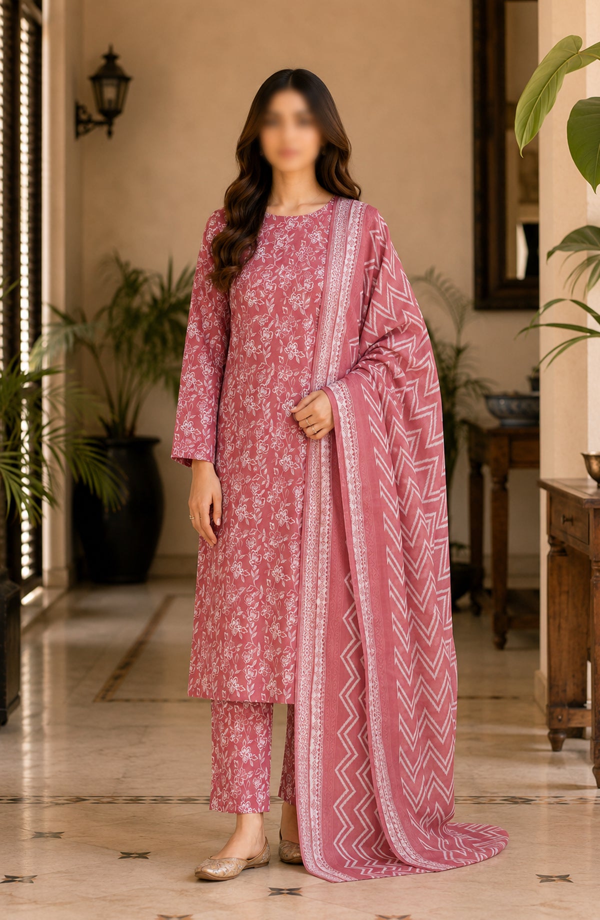 Bin Saeed Printed Lawn Unstitched 3 Piece Suit - D-11 - BS26DCS - Pink - Summer Collection