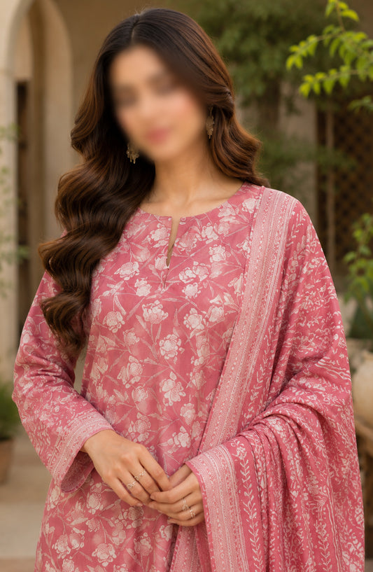 Bin Saeed Printed Lawn Unstitched 3 Piece Suit - D-10 - BS26DCS - Pink - Summer Collection