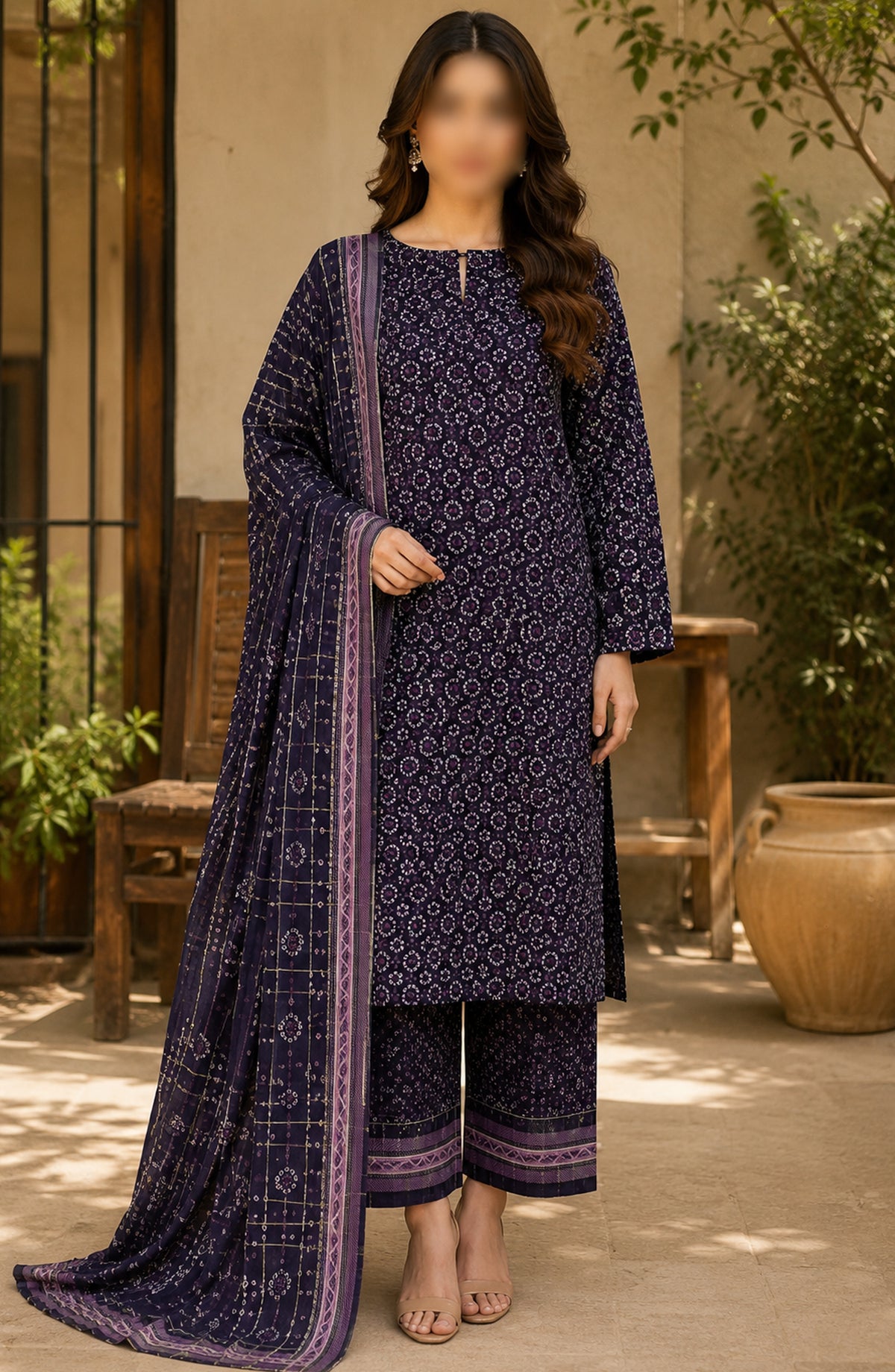 Bin Saeed Printed Lawn Unstitched 3 Piece Suit - D-09 - BS26DCS - Blue - Summer Collection