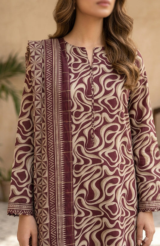 Bin Saeed Printed Lawn Unstitched 3 Piece Suit - D-08 - BS26DCS - Purple - Summer Collection