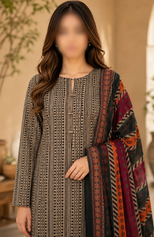Bin Saeed Printed Lawn Unstitched 3 Piece Suit - D-07 - BS26DCS - Black - Summer Collection
