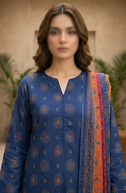 Bin Saeed Printed Lawn Unstitched 3 Piece Suit - D-18 - BS26DCS - Blue - Summer Collection