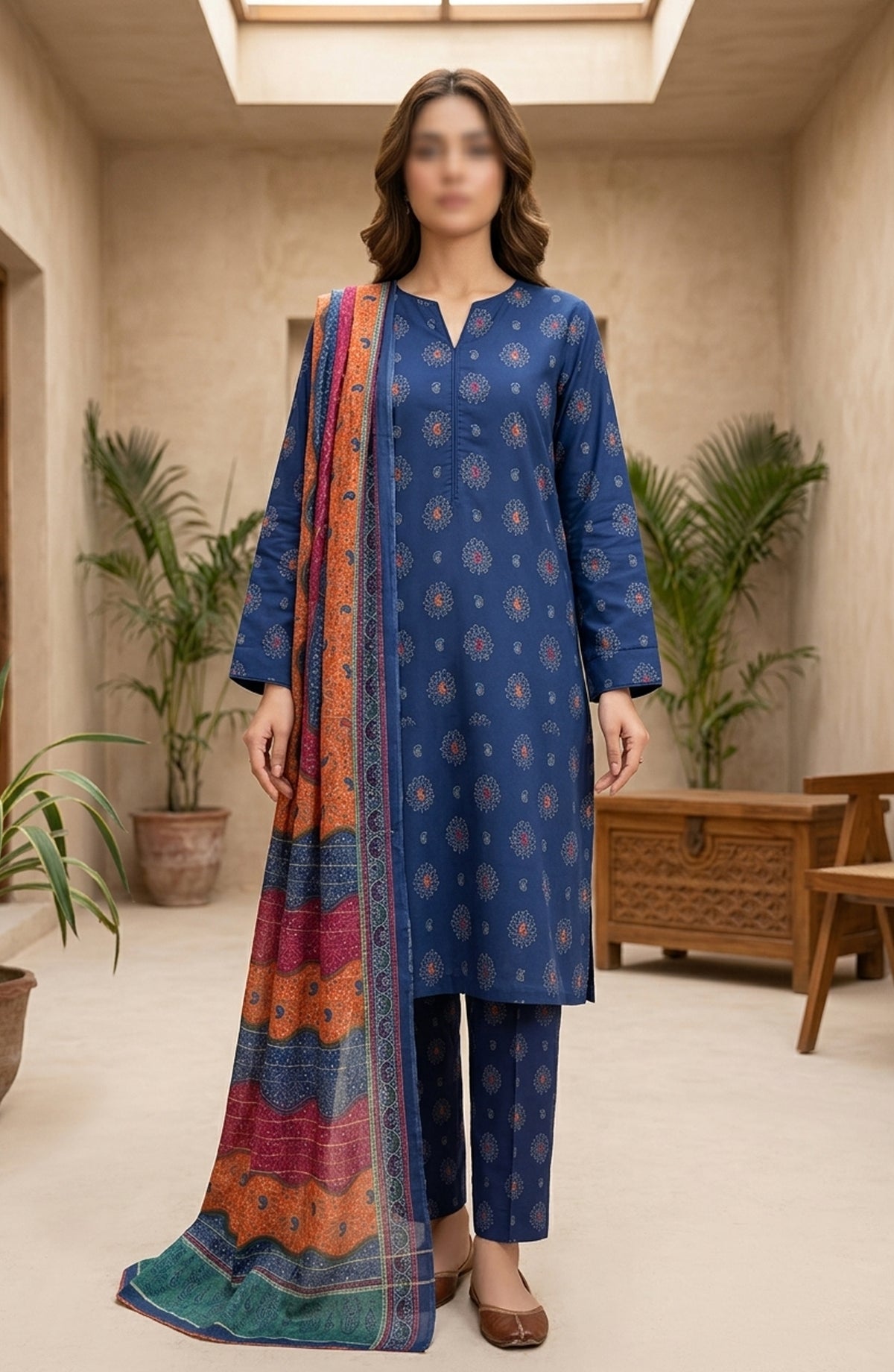 Bin Saeed Printed Lawn Unstitched 3 Piece Suit - D-18 - BS26DCS - Blue - Summer Collection