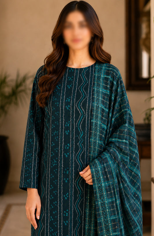 Bin Saeed Printed Lawn Unstitched 3 Piece Suit - D-05 - BS26DCS - Green - Summer Collection