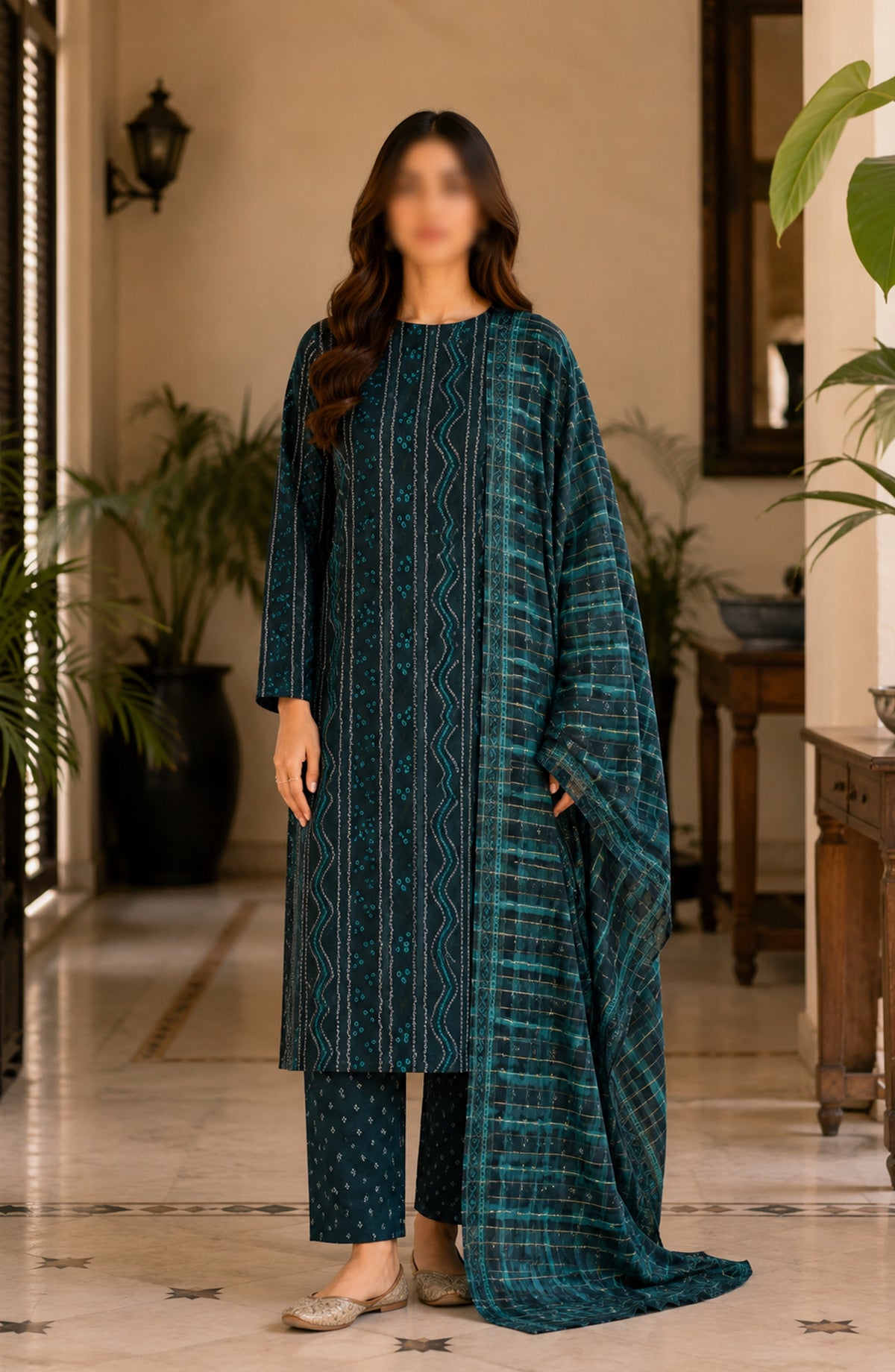 Bin Saeed Printed Lawn Unstitched 3 Piece Suit - D-05 - BS26DCS - Green - Summer Collection