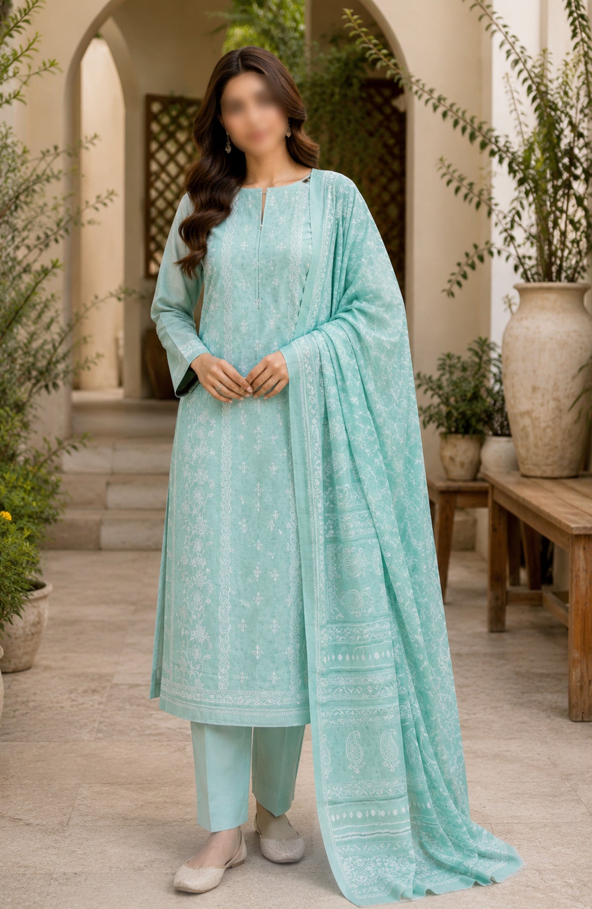 Bin Saeed Printed Lawn Unstitched 3 Piece Suit - D-17 - BS26DCS - Blue - Summer Collection