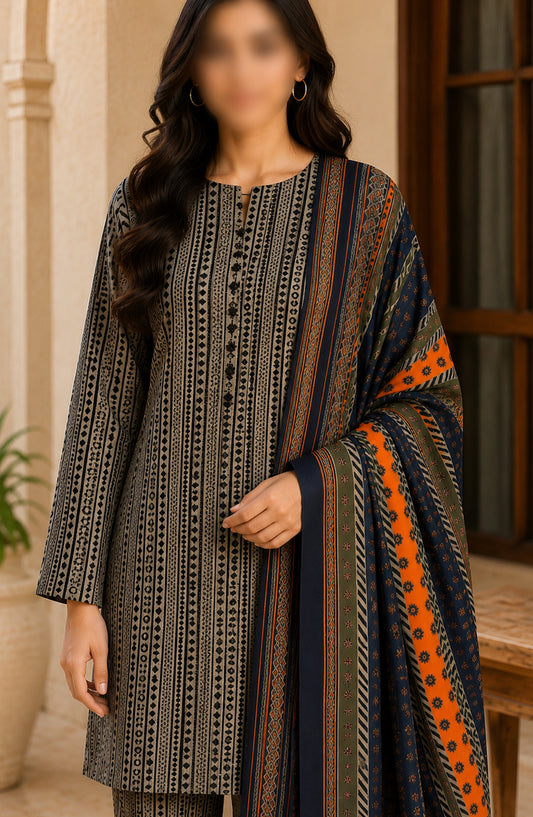Bin Saeed Printed Lawn Unstitched 3 Piece Suit - D-16 - BS26DCS - Black - Summer Collection