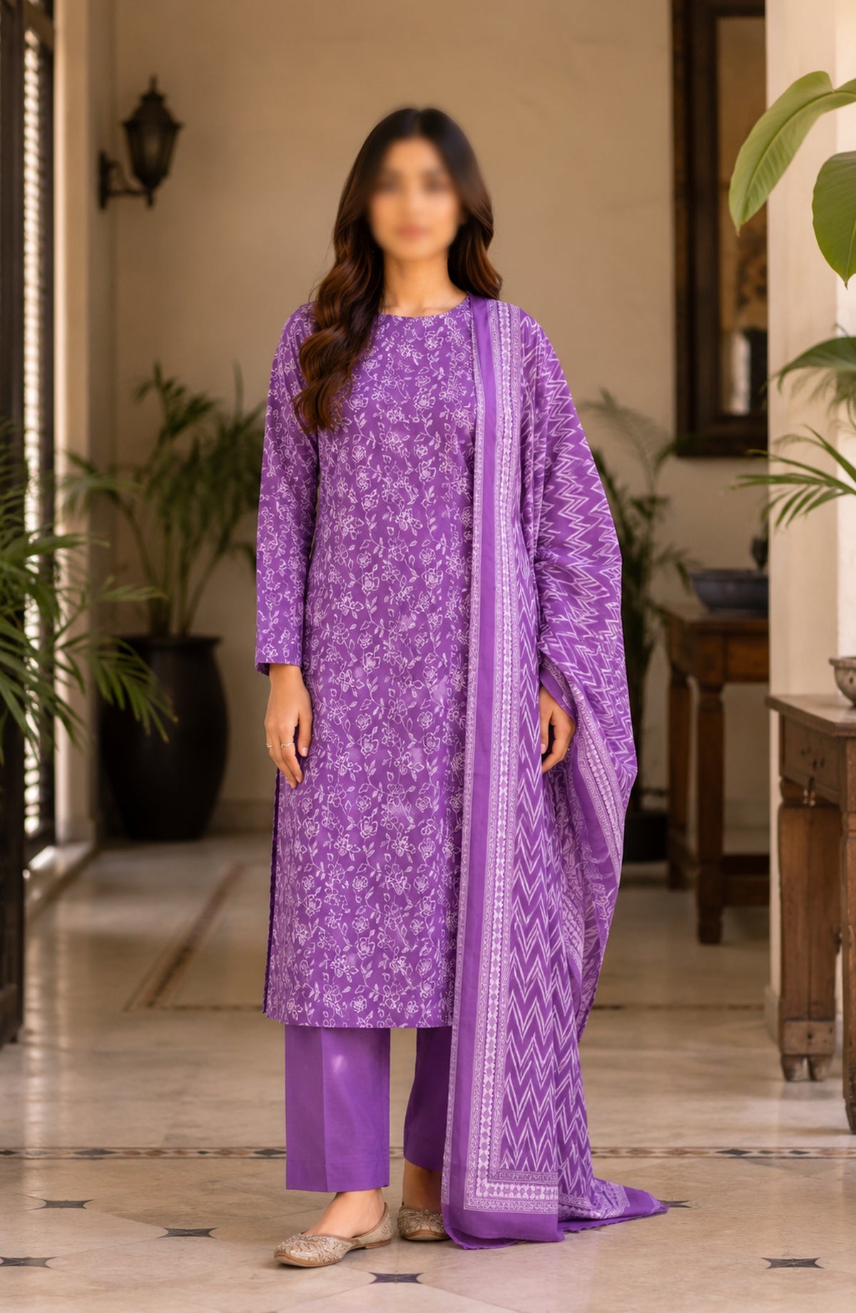 Bin Saeed Printed Lawn Unstitched 3 Piece Suit - D-04 - BS26DCS - Purple - Summer Collection