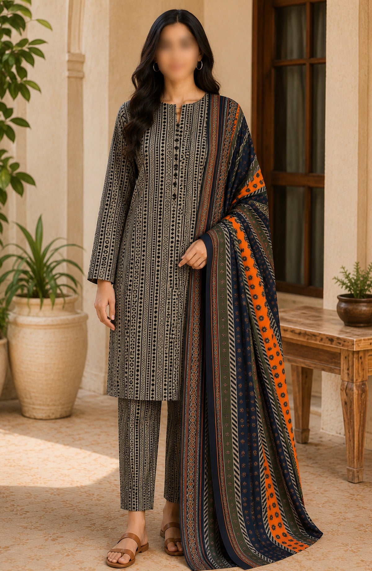 Bin Saeed Printed Lawn Unstitched 3 Piece Suit - D-16 - BS26DCS - Black - Summer Collection