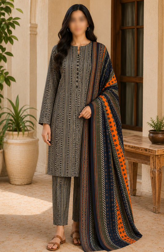 Bin Saeed Printed Lawn Unstitched 3 Piece Suit - D-16 - BS26DCS - Black - Summer Collection