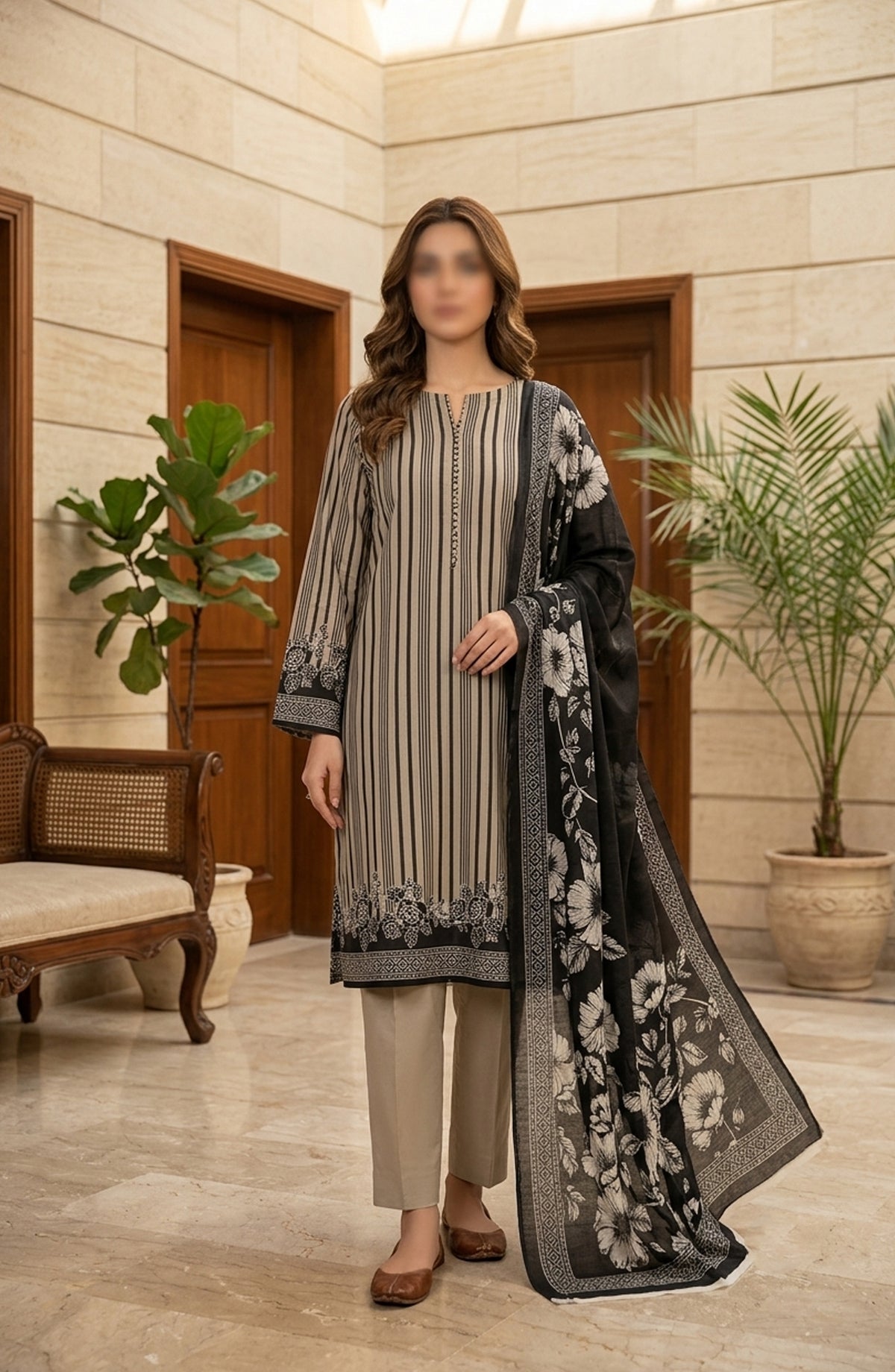 Bin Saeed Printed Lawn Unstitched 3 Piece Suit - D-01 - BS26DCS - Black - Summer Collection