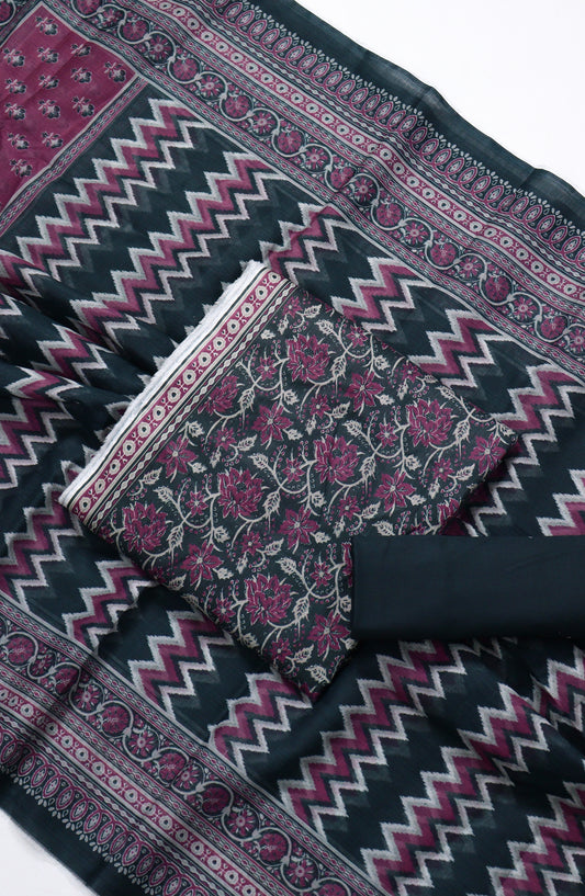 Bin Saeed Printed Lawn Unstitched 3 Piece Suit - PRD-37 - BS26VLP - Purple Black - Summer Collection
