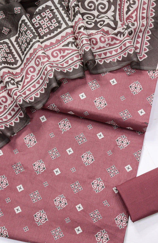 Bin Saeed Printed Lawn Unstitched 3 Piece Suit - D-13 - BS26PR - Red - Summer Collection