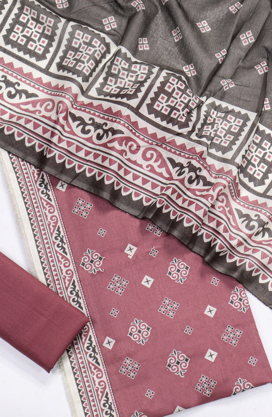 Bin Saeed Printed Lawn Unstitched 3 Piece Suit - D-13 - BS26PR - Red - Summer Collection