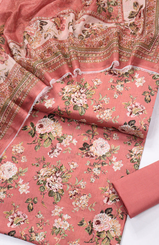 Bin Saeed Printed Lawn Unstitched 3 Piece Suit - D-10 - BS26PR - Pink - Summer Collection