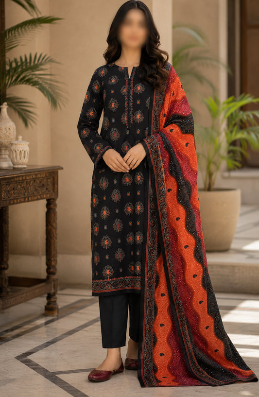 Bin Saeed Printed Lawn Unstitched 3 Piece Suit - PRD-34 - BS26VLP - Black - Summer Collection