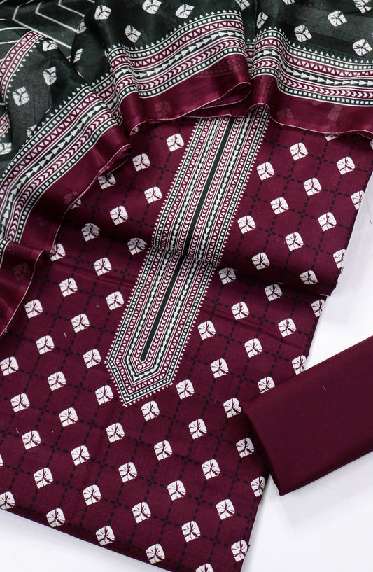 Bin Saeed Printed Lawn Unstitched 3 Piece Suit - D-09 - BS26PR - Red - Summer Collection