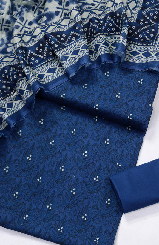 Bin Saeed Printed Lawn Unstitched 3 Piece Suit - D-08 - BS26PR - Blue - Summer Collection