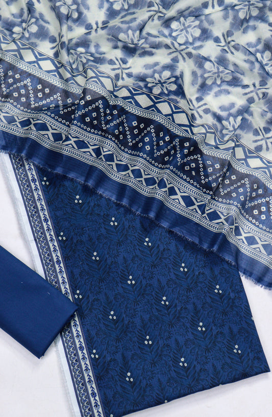 Bin Saeed Printed Lawn Unstitched 3 Piece Suit - D-08 - BS26PR - Blue - Summer Collection