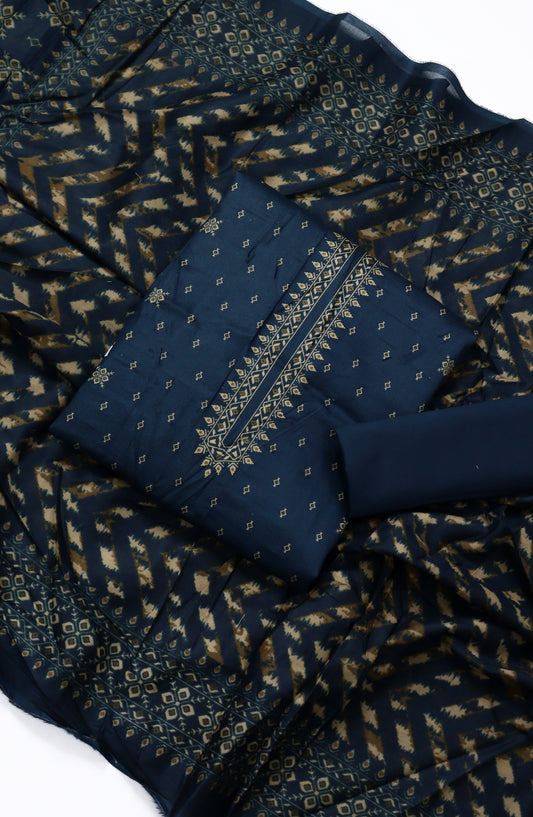 Bin Saeed Printed Lawn Unstitched 3 Piece Suit - PRD-31 - BS26VLP - Blue - Summer Collection