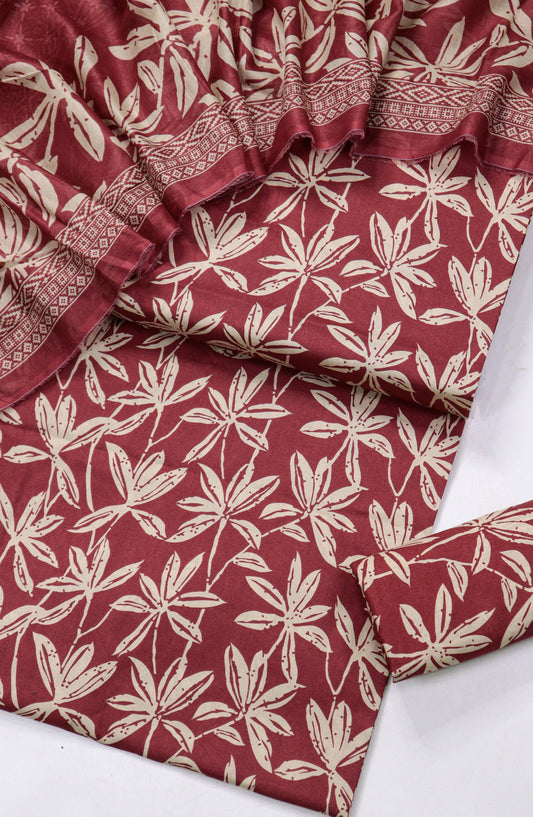 Bin Saeed Printed Lawn Unstitched 3 Piece Suit - D-07 - BS26PR - Red - Summer Collection