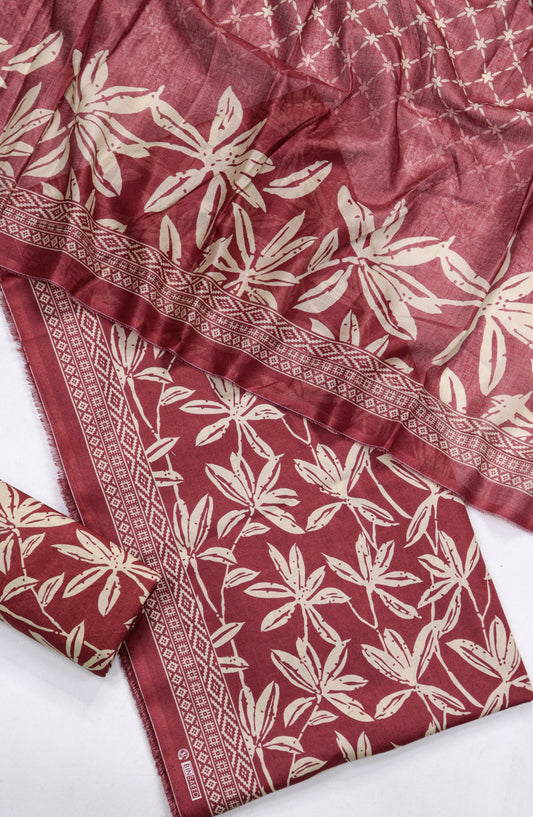 Bin Saeed Printed Lawn Unstitched 3 Piece Suit - D-07 - BS26PR - Red - Summer Collection