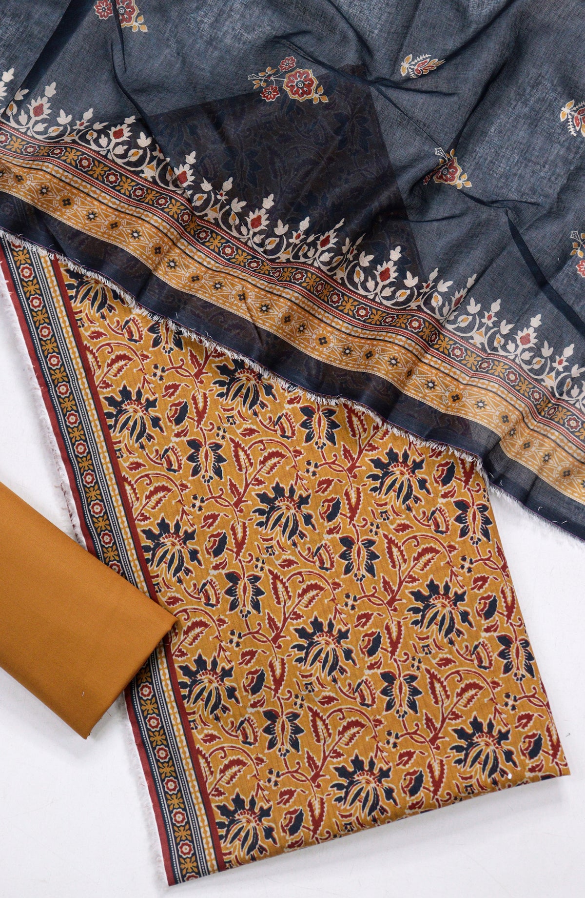 Bin Saeed Printed Lawn Unstitched 3 Piece Suit - D-06 - BS26PR - Orange - Summer Collection