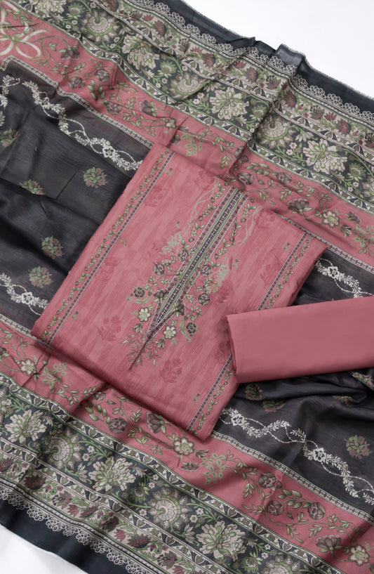 Bin Saeed Printed Lawn Unstitched 3 Piece Suit - PRD-28 - BS26VLP - Pink - Summer Collection