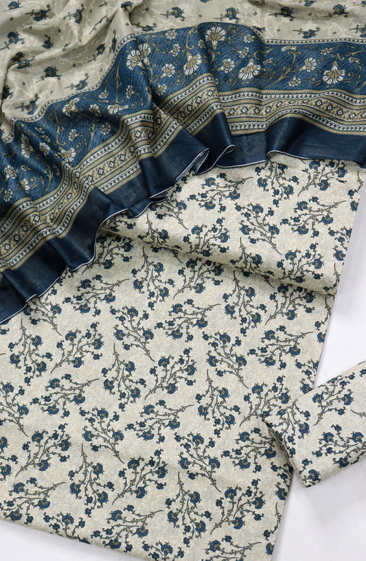 Bin Saeed Printed Lawn Unstitched 3 Piece Suit - D-04 - BS26PR - Teal - Summer Collection