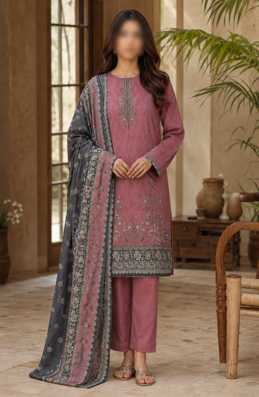 Bin Saeed Printed Lawn Unstitched 3 Piece Suit - PRD-28 - BS26VLP - Pink - Summer Collection