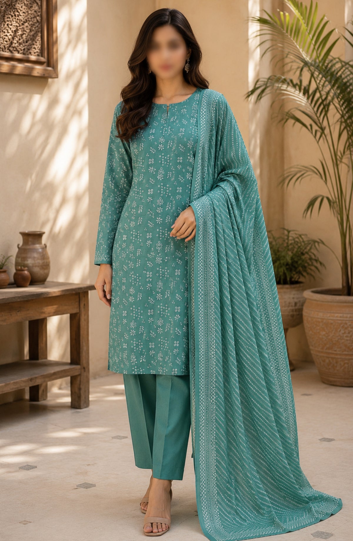Bin Saeed Printed Lawn Unstitched 3 Piece Suit - PRD-27 - BS26VLP - Sea Green - Summer Collection