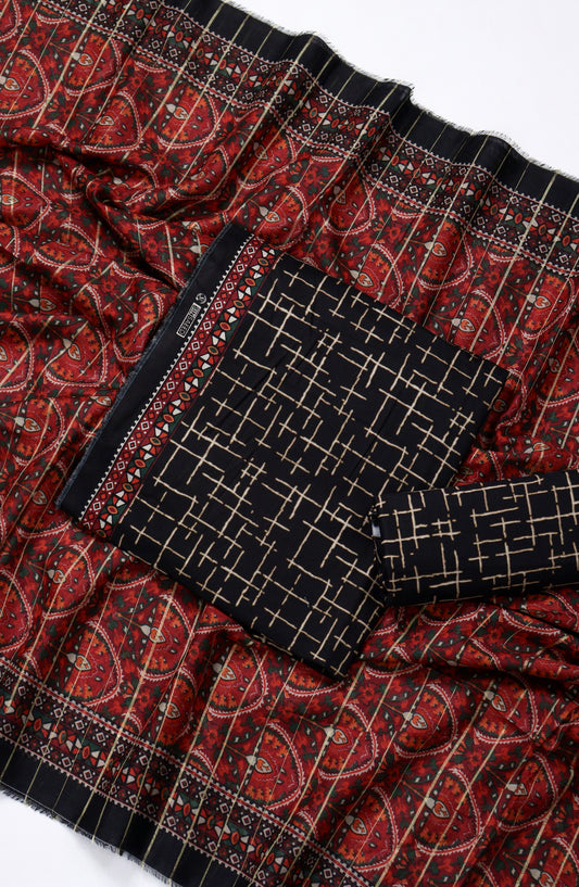 Bin Saeed Printed Lawn Unstitched 3 Piece Suit - PRD-26 - BS26VLP - Black - Summer Collection