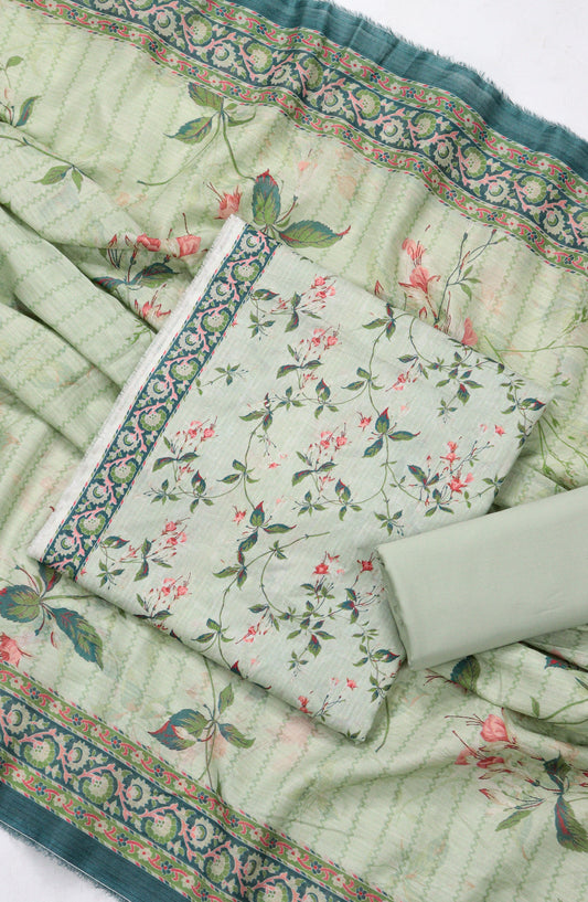 Bin Saeed Printed Lawn Unstitched 3 Piece Suit - D-01 - BS26PR - Green - Summer Collection