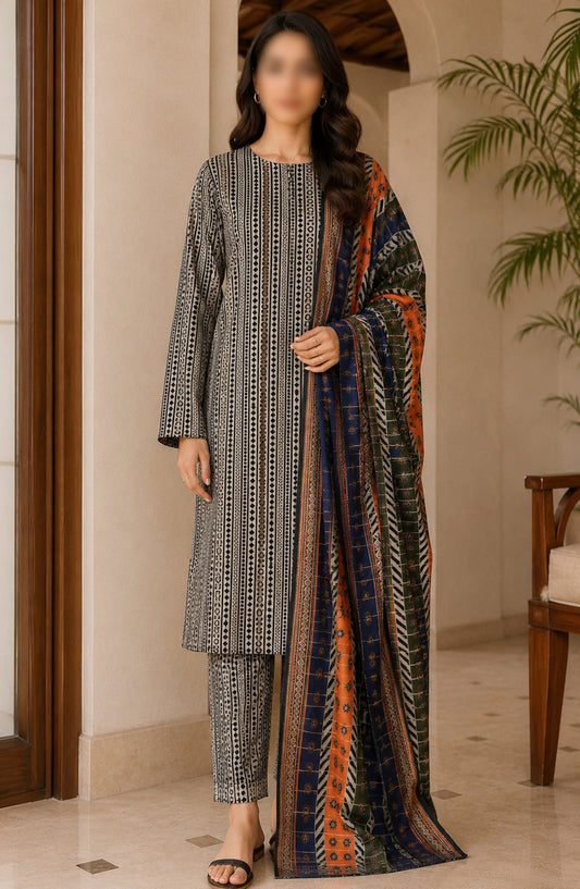Bin Saeed Printed Lawn Unstitched 3 Piece Suit - PRD-25 - BS26VLP - Grey - Summer Collection