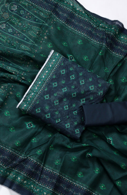 Bin Saeed Printed Lawn Unstitched 3 Piece Suit - PRD-21 - BS26VLP - Teal - Summer Collection