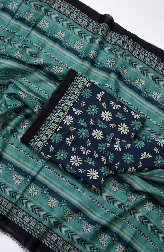 Bin Saeed Printed Lawn Unstitched 3 Piece Suit - PRD-19 - BS26VLP - Blue - Summer Collection