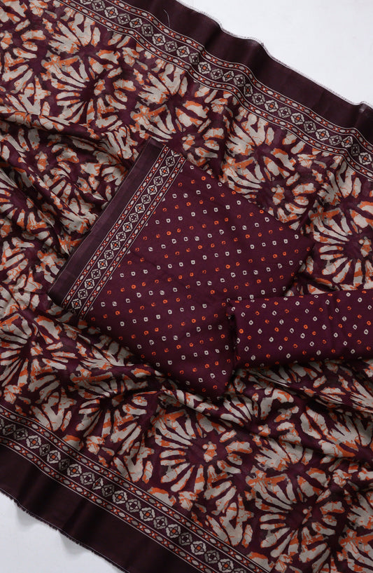 Bin Saeed Printed Lawn Unstitched 3 Piece Suit - PRD-18 - BS26VLP - Maroon - Summer Collection