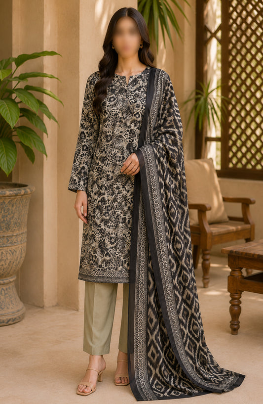 Bin Saeed Printed Lawn Unstitched 3 Piece Suit - PRD-17 - BS26VLP - Black - Summer Collection