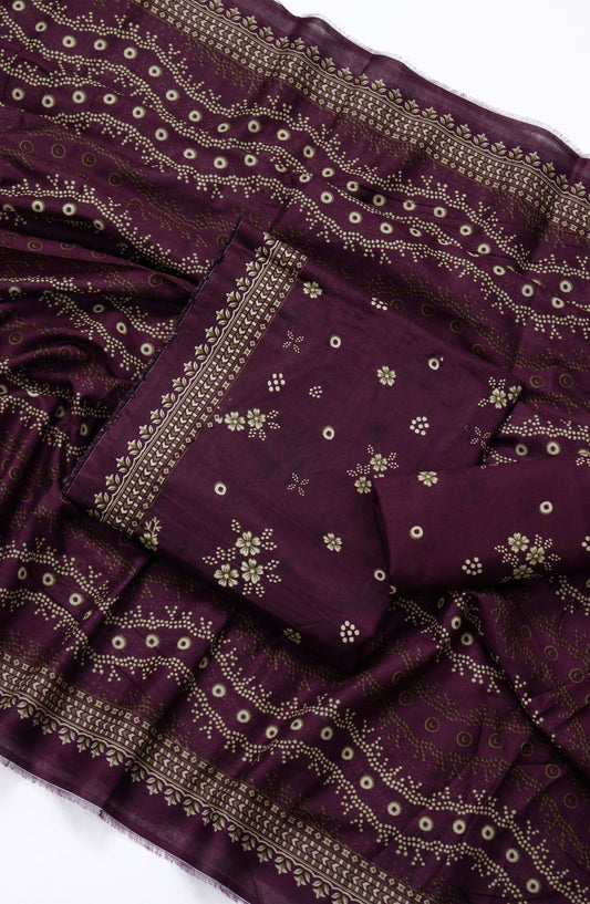 Bin Saeed Printed Lawn Unstitched 3 Piece Suit - PRD-14 - BS26VLP - Purple - Summer Collection