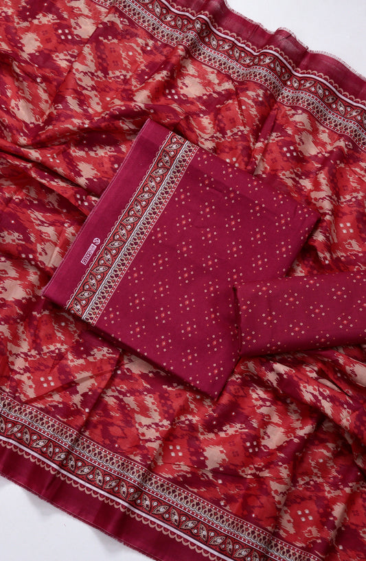 Bin Saeed Printed Lawn Unstitched 3 Piece Suit - PRD-13 - BS26VLP - Pink - Summer Collection