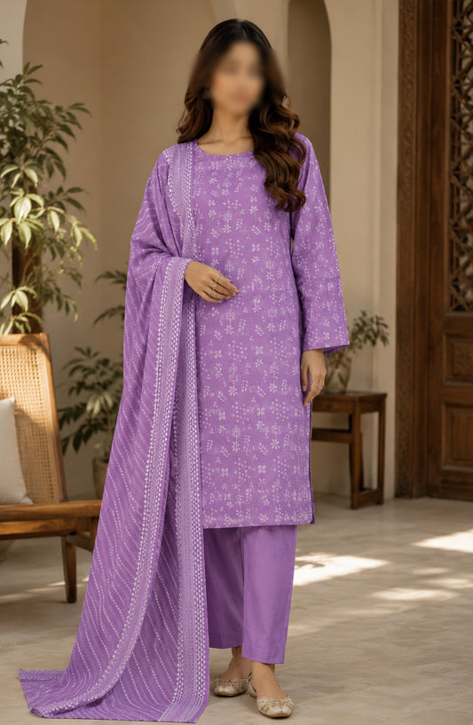 Bin Saeed Printed Lawn Unstitched 3 Piece Suit - PRD-03 - BS26VLP - Purple - Summer Collection