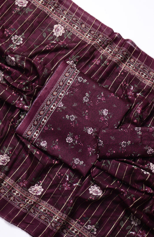 Bin Saeed Printed Lawn Unstitched 3 Piece Suit - PRD-02 - BS26VLP - Purple - Summer Collection