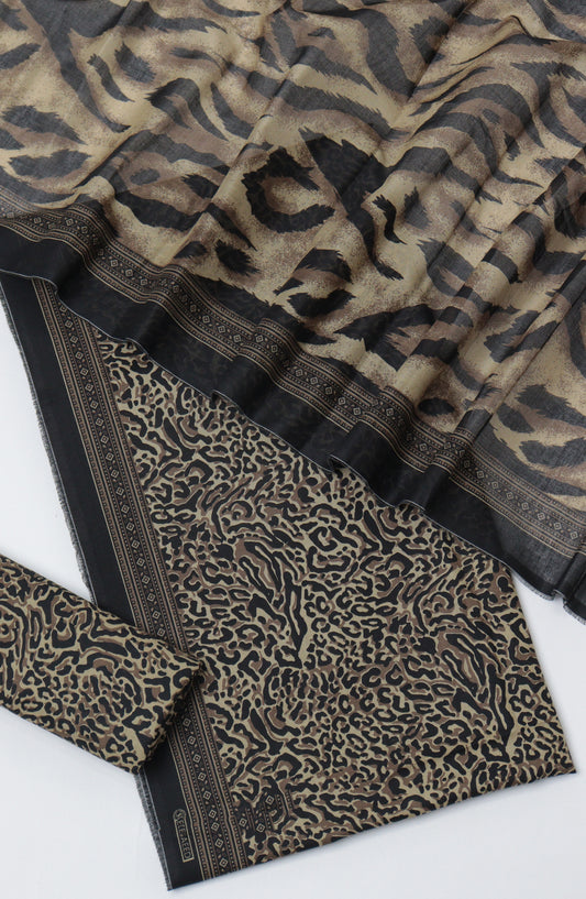 Bin Saeed Printed Lawn Unstitched 3 Piece Suit - D-19 - BS26PTL - Black - Summer Collection
