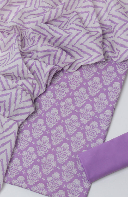 Bin Saeed Printed Lawn Unstitched 3 Piece Suit - D-18 - BS26PTL - Purple - Summer Collection
