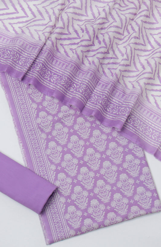 Bin Saeed Printed Lawn Unstitched 3 Piece Suit - D-18 - BS26PTL - Purple - Summer Collection