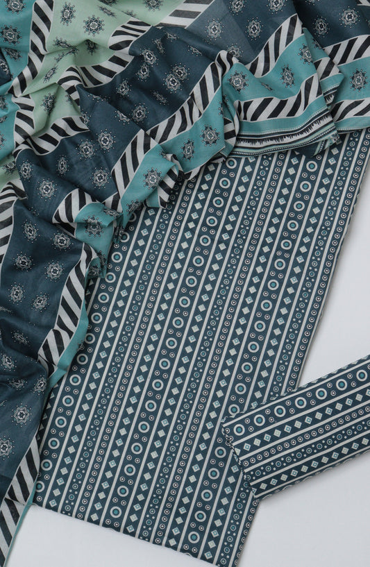 Bin Saeed Printed Lawn Unstitched 3 Piece Suit - D-13 - BS26PTL - Green - Summer Collection