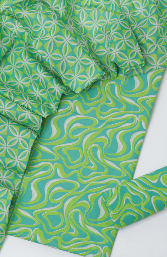 Bin Saeed Printed Lawn Unstitched 3 Piece Suit - D-12 - BS26PTL - Green - Summer Collection