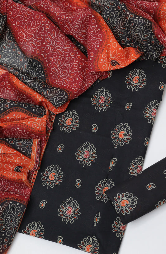 Bin Saeed Printed Lawn Unstitched 3 Piece Suit - D-03 - BS26PTL - Black - Summer Collection